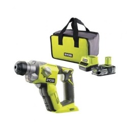 Martillo Percutor Sin Cable Ryobi ONE+ R18SDS-125S- 1 Batería 18V 2.5 Ah- Cargador 2.0 A- Bolsa de Transporte