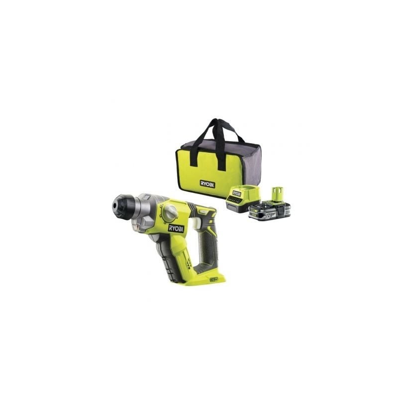 Martillo Percutor Sin Cable Ryobi ONE+ R18SDS-125S- 1 Batería 18V 2.5 Ah- Cargador 2.0 A- Bolsa de Transporte