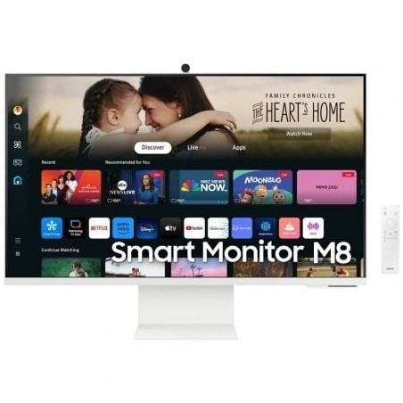 Smart Monitor Samsung M8 S32DM801UU 32'- 4K- Smart TV- Webcam- Multimedia- Regulable en altura- Blanco