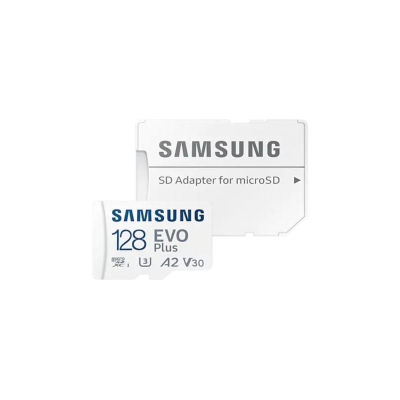 Tarjeta de Memoria Samsung EVO Plus 2023 128GB microSD XC con Adaptador- Clase 10- 160MBs