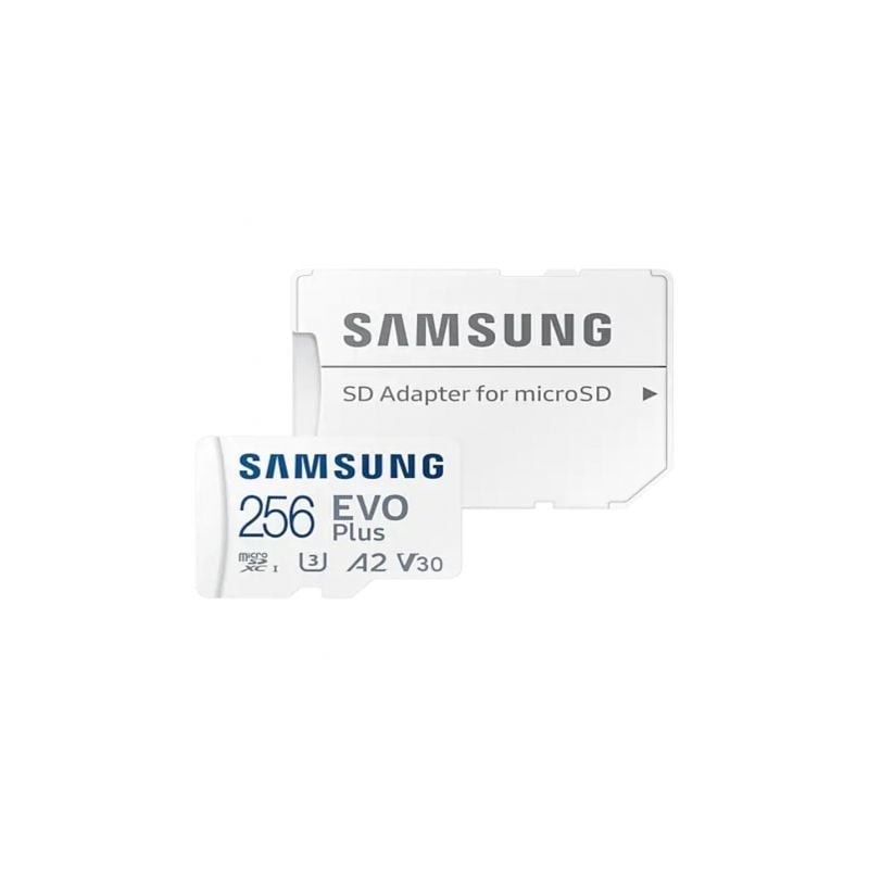 Tarjeta de Memoria Samsung EVO Plus 2023 256GB microSD XC con Adaptador- Clase 10- 160MBs