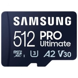 Tarjeta de Memoria Samsung Pro Ultimate 512GB microSD XC con Adaptador- Clase 10- 200MBs