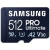 Tarjeta de Memoria Samsung Pro Ultimate 512GB microSD XC con Adaptador- Clase 10- 200MBs