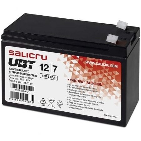 Batería Salicru UBT 12-7 V2 compatible con SAI Salicru según especificaciones