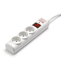 Regleta con interruptor Salicru SPS SAFE 3- 3 Tomas de corriente- Cable 1.5m- Blanca