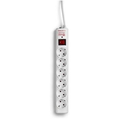 Regleta con interruptor Salicru SAFE 6- 6 Tomas de corriente- Cable 1.5m- Blanca