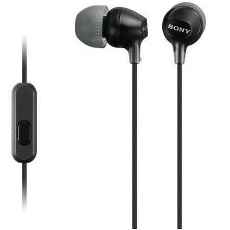 Auriculares Intrauditivos Sony MDR-EX15AP- con Micrófono- Jack 3.5- Negros