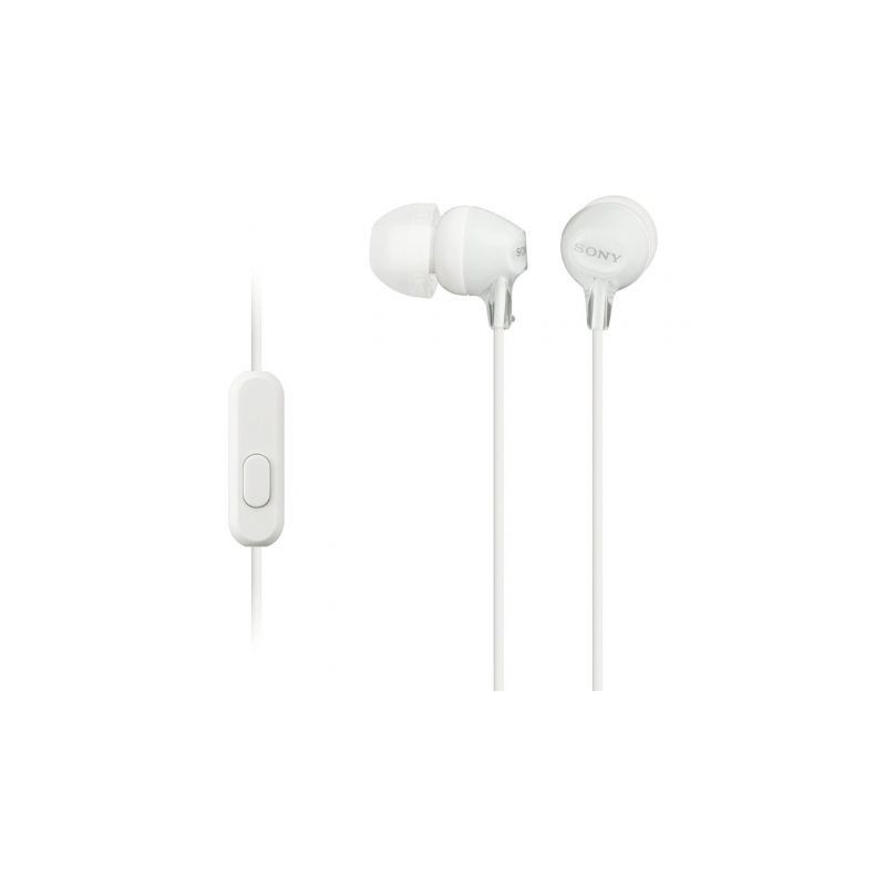 Auriculares Intrauditivos Sony MDR-EX15AP- con Micrófono- Jack 3.5- Blancos
