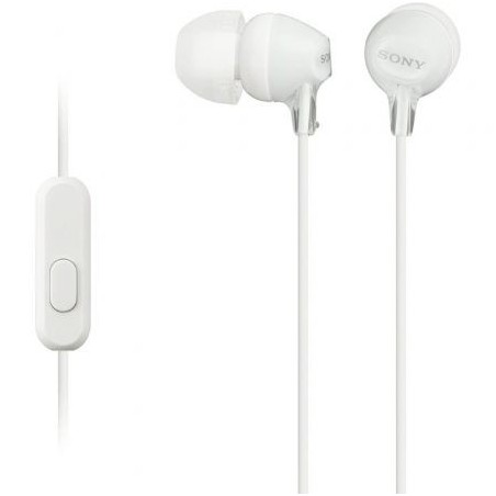 Auriculares Intrauditivos Sony MDR-EX15AP- con Micrófono- Jack 3.5- Blancos
