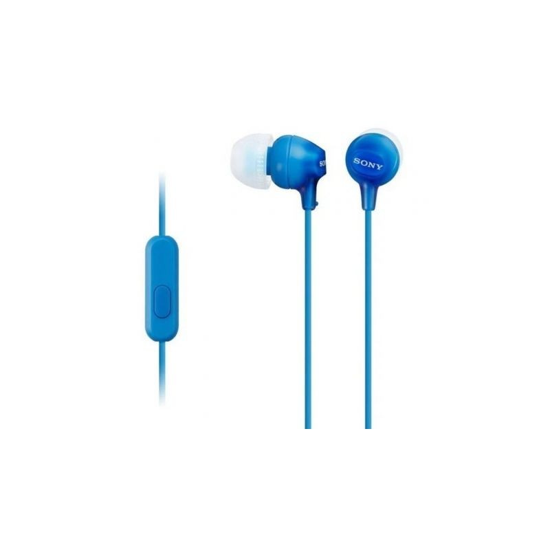 Auriculares Intrauditivos Sony MDR-EX15APLI- con Micrófono- Jack 3.5- Azules