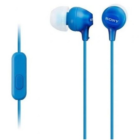 Auriculares Intrauditivos Sony MDR-EX15APLI- con Micrófono- Jack 3.5- Azules