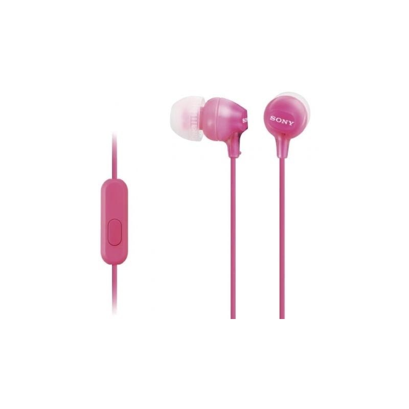 Auriculares Intrauditivos Sony MDR-EX15APPI- con Micrófono- Jack 3.5- Rosas