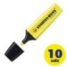 Caja de Marcadores Fluorescentes Stabilo Boss Original- 10 unidades- Amarillos