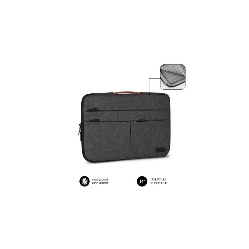 Funda Subblim Air Padding 360 Sleeve para Portátiles hasta 14'- Gris Oscuro