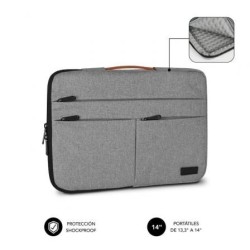 Funda Subblim Air Padding 360 Sleeve para Portátiles hasta 14'- Gris Claro
