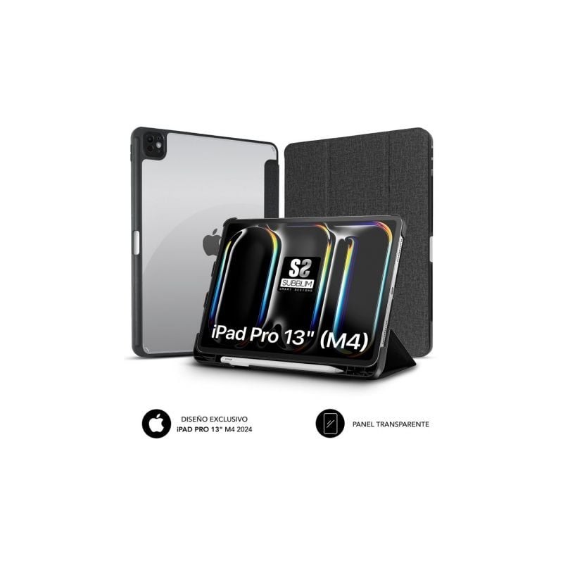 Funda Subblim Clear Shock Case para iPad Pro 12.9' 2024 M4- Negra