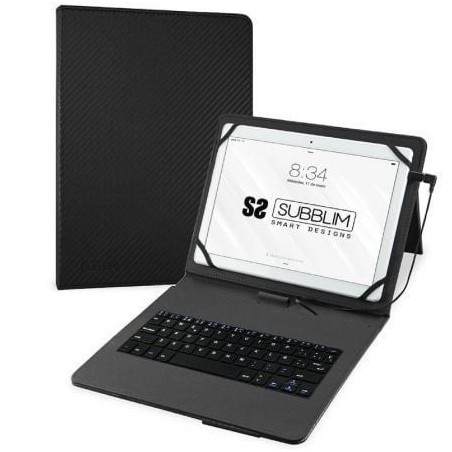 Funda con Teclado Subblim Keytab Pro USB para Tablets de 10.1'-11'- Negra