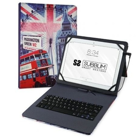 Funda con Teclado Subblim Keytab Pro USB England para Tablets de 10.1'-11'