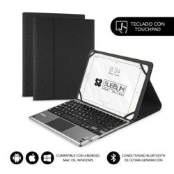 Funda con Teclado Subblim Keytab Pro Bluetooth Touchpad para Tablets de 10.1'-10.8'- Negra