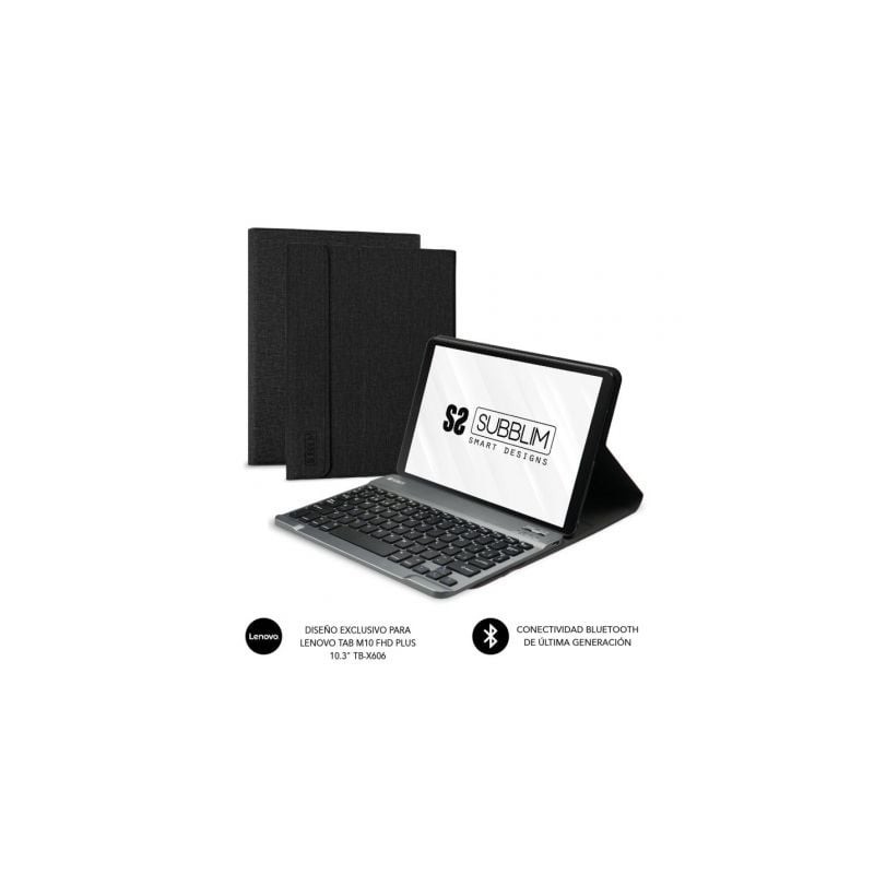 Funda con Teclado Subblim KeyTab Pro BT para Tablet Lenovo Tab M10 FHD Plus de 10.3'- Negra
