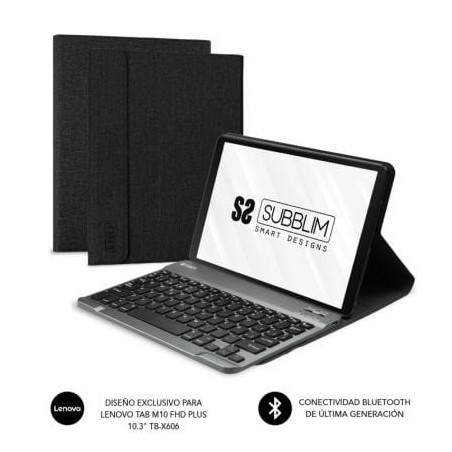 Funda con Teclado Subblim KeyTab Pro BT para Tablet Lenovo Tab M10 FHD Plus de 10.3'- Negra