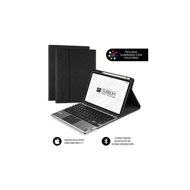 Funda con Teclado Subblim Keytab Pro Bluetooth Touchpad para Tablets Apple iPad Pro de 11' 2020- Negra