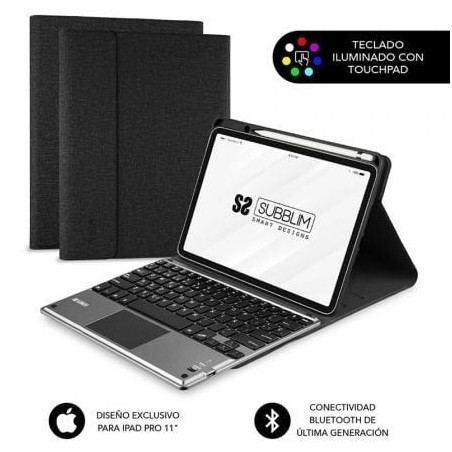 Funda con Teclado Subblim Keytab Pro Bluetooth Touchpad para Tablets Apple iPad Pro de 11' 2020- Negra