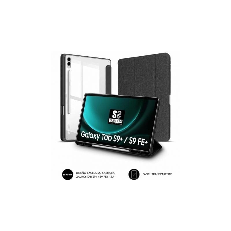 Funda Subblim Clear Shock para Tablet Samsung S9+- FE 12.4'- Negra