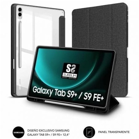 Funda Subblim Clear Shock para Tablet Samsung S9+- FE 12.4'- Negra