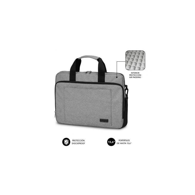 Maletín Subblim Air Padding Laptop Bag para Portátiles hasta 15.6'- Cinta para Trolley- Gris