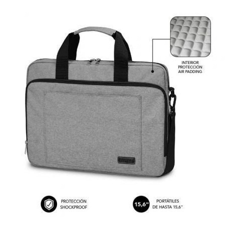 Maletín Subblim Air Padding Laptop Bag para Portátiles hasta 15.6'- Cinta para Trolley- Gris