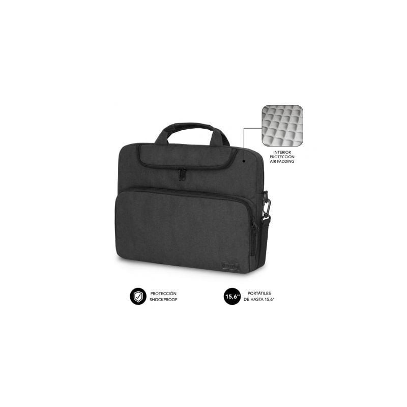 Maletín Subblim Air Padding para Portátiles hasta 15.6'- Gris Oscuro