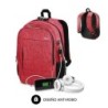 Mochila Subblim Urban Lock para Portátiles hasta 16'- Puerto USB- Antirrobo- Rojo