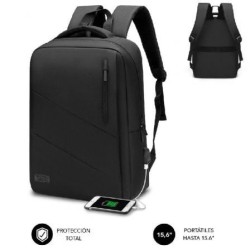 Mochila Subblim City Backpack para Portátiles hasta 15.6'- Puerto USB- Negra