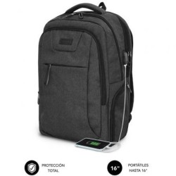 Mochila Subblim Professional Air Padding Backpack para Portátiles hasta 16'- Puerto USB- Negra