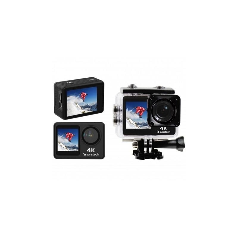 Cámara Digital Deportiva Sunstech Adventure 4K- 16MP- Ángulo de visión 170º- Negra