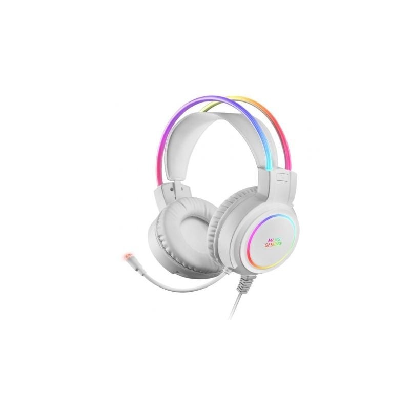 Auriculares Gaming con Micrófono Mars Gaming MHRGB- Jack 3.5- Blancos