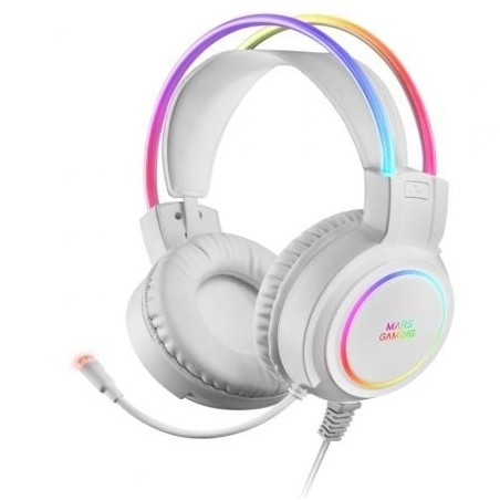 Auriculares Gaming con Micrófono Mars Gaming MHRGB- Jack 3.5- Blancos