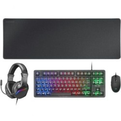 Pack Gaming Mars Gaming MCP-RGB3- Teclado RGB + Ratón Óptico + Alfombrilla XXL + Auriculares