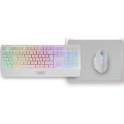 Pack Gaming Mars Gaming MCP124- Teclado H-MECH  + Ratón Óptico + Alfombrilla- Blanco