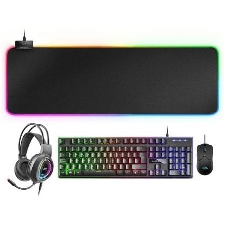 Pack Gaming Mars Gaming MCPEX- Teclado H-MECH  + Ratón Óptico + Auriculares con Micrófono + Alfombrilla