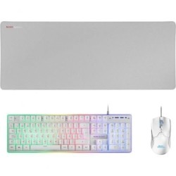 Pack Gaming Mars Gaming MCPX- Teclado H-MECH  + Ratón Óptico + Alfombrilla- Blanco