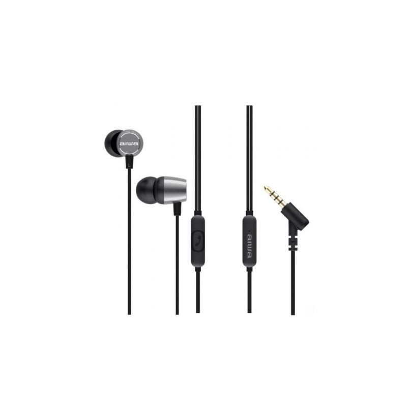 Auriculares Intrauditivos Aiwa ESTM-30SL- con Micrófono- Jack 3.5- Plateados