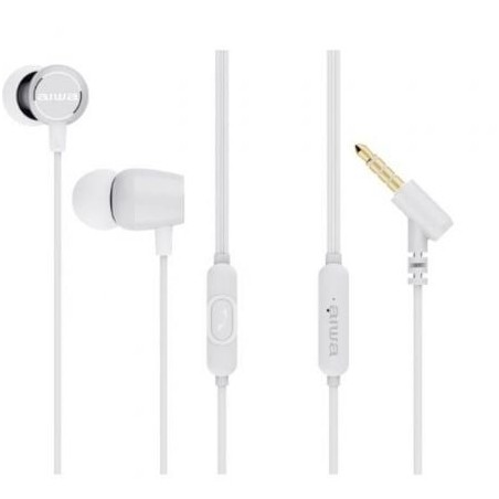 Auriculares Intrauditivos Aiwa ESTM-30WT- con Micrófono- Jack 3.5- Blancos