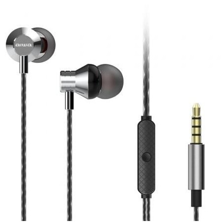 Auriculares Intrauditivos Aiwa ESTM-50SL- con Micrófono- Jack 3.5- Plateados