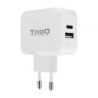 Cargador de Pared TooQ TQWC-2SC02WT- 1xUSB Tipo-C- 1x USB- 27W