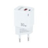 Cargador de Pared TooQ TQWC-GANQCPD30WT- 1xUSB Tipo-C- 1xUSB- 30W