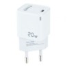 Cargador de Pared TooQ TQWC-PD20WT- 1xUSB Tipo-C- 20W- Blanco