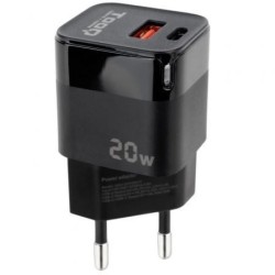Cargador de Pared TooQ TQWC-QCPD20- 1xUSB Tipo-C- 1xUSB- 20W