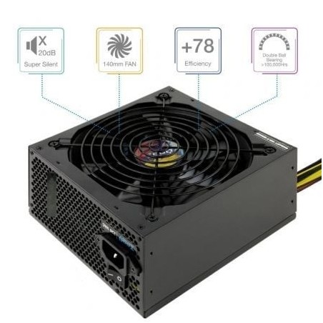 Fuente de Alimentación TooQ TQAPOLO-650SP- 650W- Ventilador 14cm